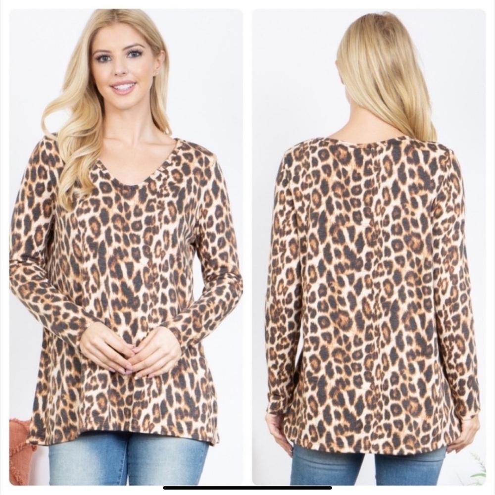 V/NECK LEOPARD TOP - Picture 5 of 8
